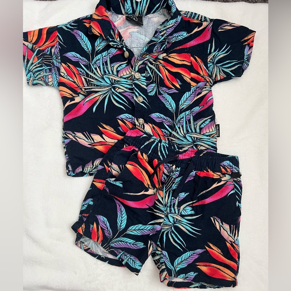 Tropical Volcom toddler boys outfit